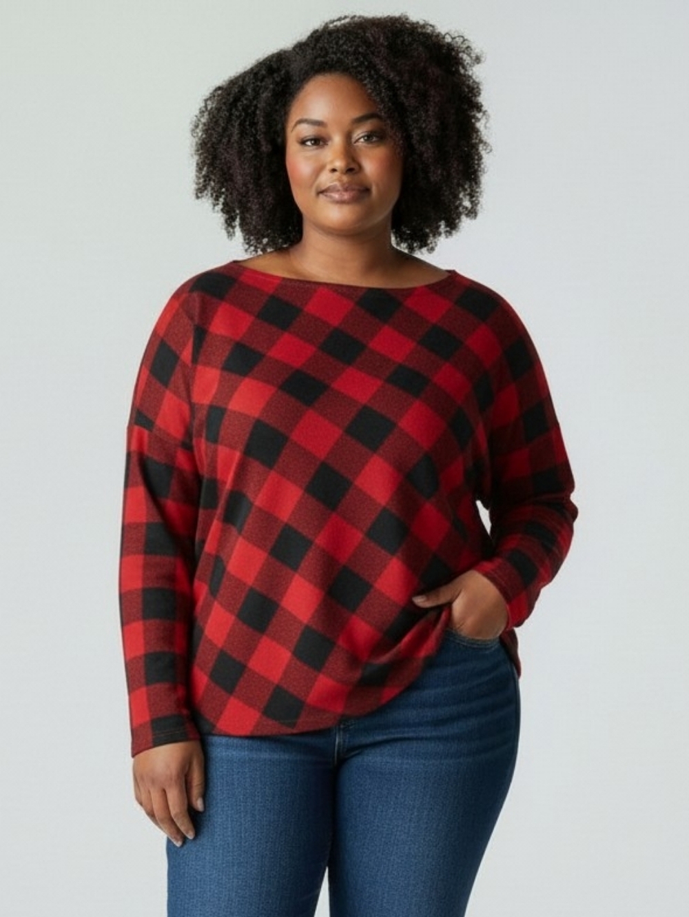 J. Jill Rich Red Simply Supima Cotton Scoop-Neck Tunic 2X